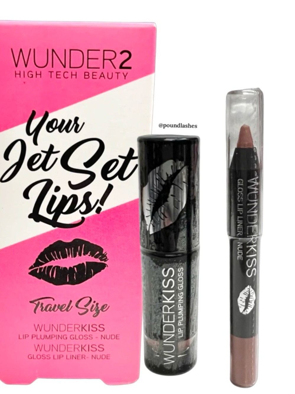 NEW! WUNDERKISS Lip Plumping Gloss & Gloss Lip Liner Set - Nude